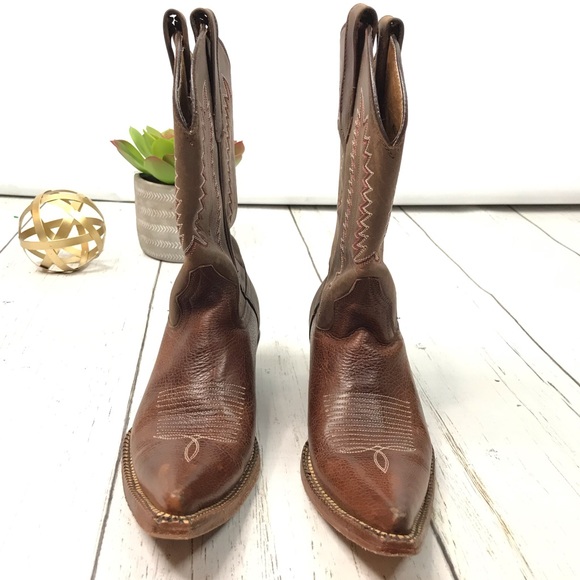 Stephy by Lamas Leather Brown Cowgirl Boots Sz 8 - Picture 2 of 8